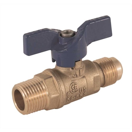 Jomar Valve Gas Ball Valve, 3/8 in. flare x 1/2 in. MIP 101-702